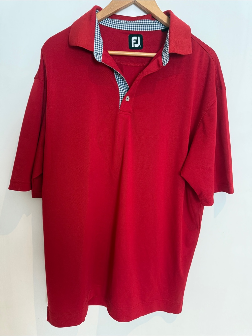 FootJoy Men's Shirt FJ Red Golf Polo Short Sleeve Size XL Logo